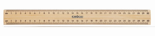 RULER CELCO 30CM WOODEN METAL EDGE
