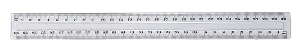 RULER GNS 30CM CLEAR PLASTIC SCHOOL