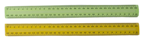 RULER GNS 30CM CLEAR PLASTIC TINTED