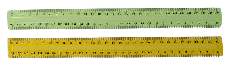RULER GNS 30CM CLEAR PLASTIC TINTED