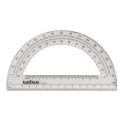 PROTRACTOR CELCO 15CM 180 DEG HALF CIRCLE CLEAR
