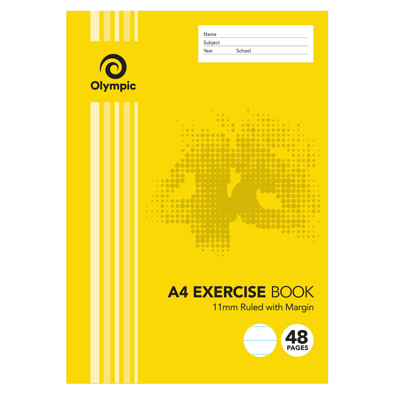 EXERCISE BOOK OLYMPIC 48pg A4 STRIPE 11mm