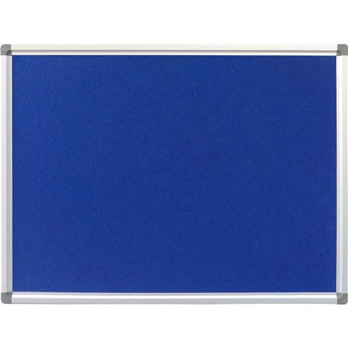 Rapidline Pinboard 1500W x 15D x1200mmH Blue Felt Aluminium Frame