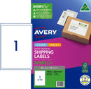 Label Avery Eco L7167 Shipping 1up 199.6x289.1mm Pk20