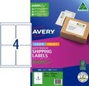 Label Avery Eco L7169 Shipping 4up 99.1x139mm Pk100