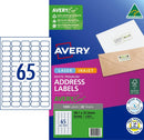 Label Avery Eco L7175 Address 65up 38.1x21.2mm Pk20
