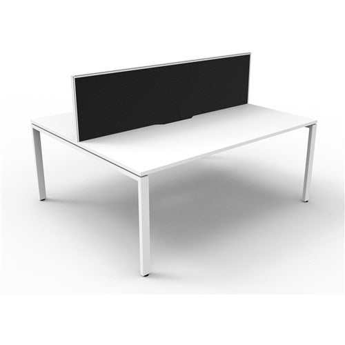 Rapidline Deluxe Infinity Desk Profile Leg Two Sided + Screen 2 Person 1500mmW White/White