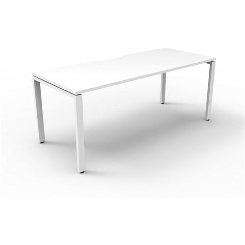 Rapidline Deluxe Infinity Desk Profile Leg Single Sided 1200W x 750D x 730mmH White/White