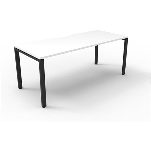 Rapidline Deluxe Infinity Desk Profile Leg Single Sided 1500W x 750D x 730mmH White/Black