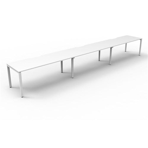 Rapidline Deluxe Infinity Desk Profile Leg Single Sided 3 Person 5400mmW White/White | Better Office