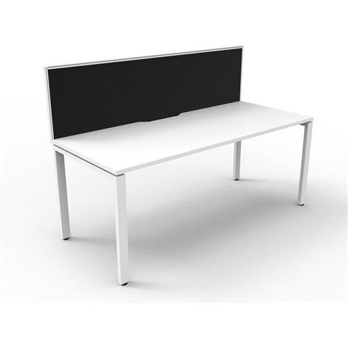 Rapidline Deluxe Infinity Desk Profile Leg One Sided + Screen 1200mmW White/White