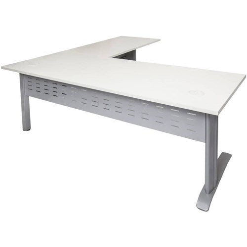 Rapidline Span Desk And Return 1800/1100W x 700/600D x 730mmH White/Silver