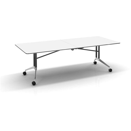 Rapidline Rapid Edge Folding Table 2400W x 1000D x 743mmH White Top