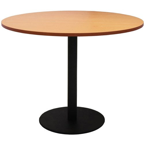 Rapidline Disc Base Round Table 900D x 755mmH Beech Top Black Base