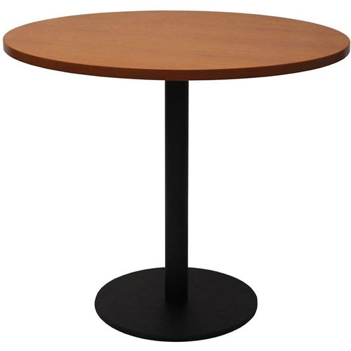 Rapidline Disc Base Round Table 900D x 755mmH Cherry Top Black Base