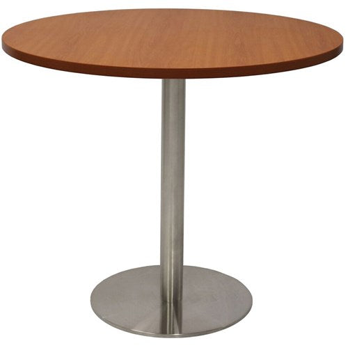 Rapidline Disc Base Round Table 900D x 755mmH Cherry Top Silver Base