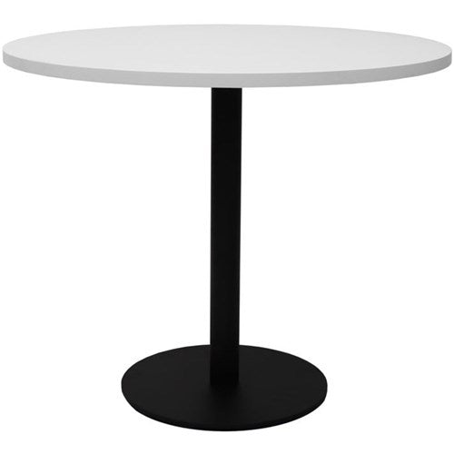 Rapidline Disc Base Round Table 1200D x 755mmH White Top Black Base