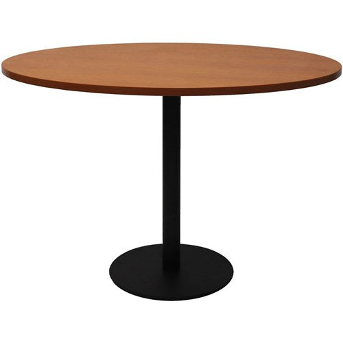 Rapidline Disc Base Round Table 1200D x 755mmH Cherry Top Black Base