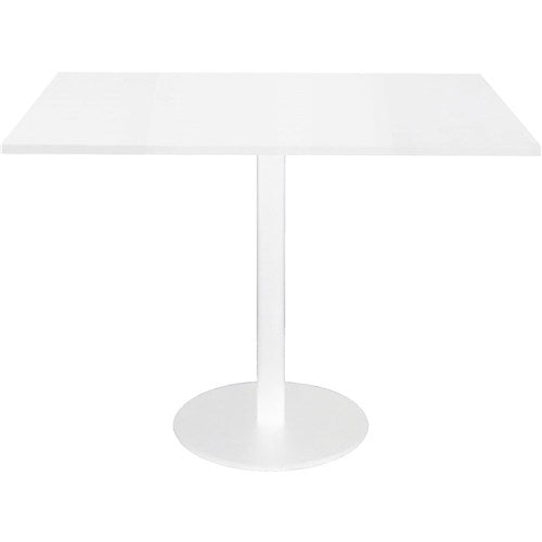 Rapidline Square Meeting Table 900W X 900D x 755mmH White Top White Base