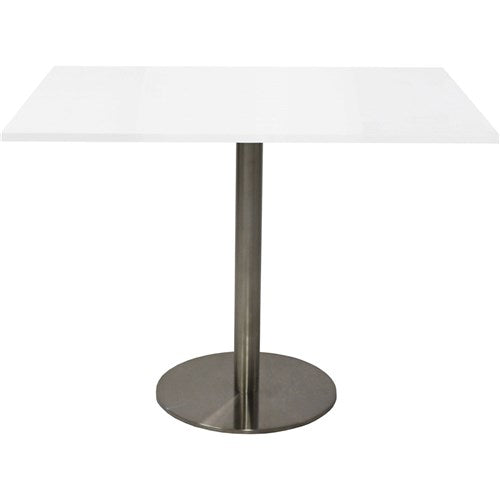 Rapidline Square Meeting Table 900W X 900D x 755mmH White Top Silver Base