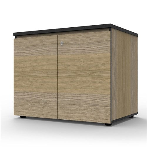 Rapidline Infinity Swing 2 Door Cupboard 900W x 600D x 730mmH Oak With Black Edge