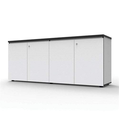 Rapidline Infinity Swing 4 Door Cupboard 1800W x 450D x 730mmH White With Black Edge