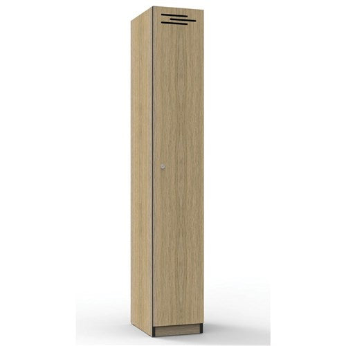 Rapidline Infinity Melamine 1 Door Locker 305Wx455Dx1850mmH Oak With Black Edging