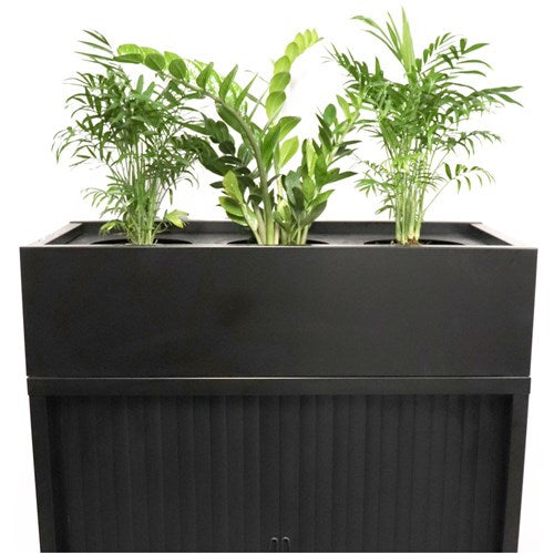 Rapidline Go Tambour Planter Box 900W x 473D x 230mmH Includes Drip Tray Black