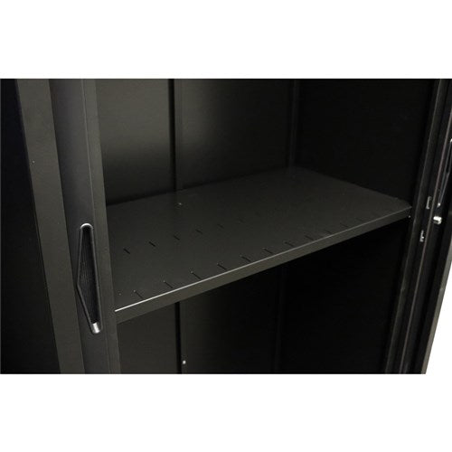 Rapidline Go Steel Tambour Accessory Slotted Shelf 1050W x 380D x 25mmH Black