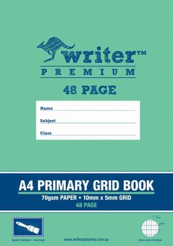 GRID BOOK WRITER PREMIUM A4 48PG PRIMARY PAINT BRUSH