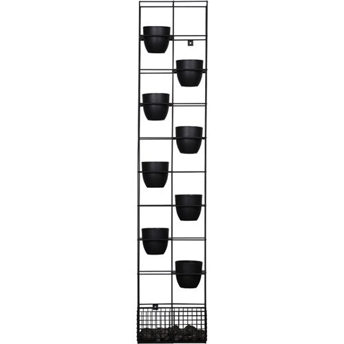 Rapidline Rapid Bloom Vertical Garden 395W x 210D x 1940mmH Includes Pots And Stones Black