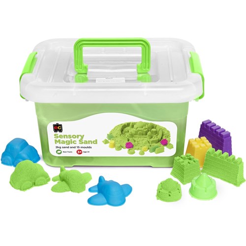 EC Sensory Magic Sand With Moulds 2kg Tub Green | Better Office