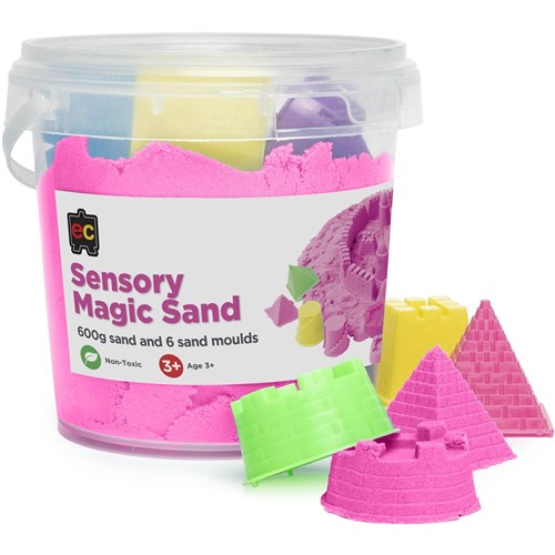 EC Sensory Magic Sand With Moulds 600g Tub Pink | Better Office