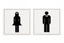 Sp- Sign Apli S/Adh Pk2 Male/Female Symbols Black/White