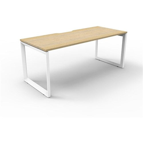 Rapidline Deluxe Infinity Desk Loop Leg Single Sided 1500W x 750D x 730mmH Oak/White