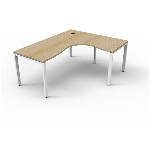 Rapidline Deluxe Infinity Corner Workstation Profile Leg 1800/1500mmW Oak/White | Better Office