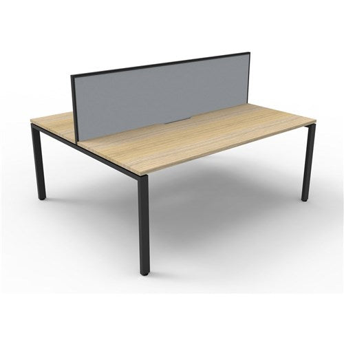 Rapidline Deluxe Infinity Desk Profile Leg Two Sided + Screen 2 Person 1200mmW Oak/Black