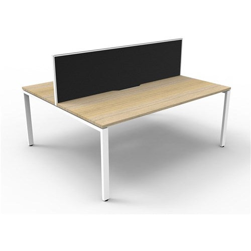 Rapidline Deluxe Infinity Desk Profile Leg Two Sided + Screen 2 Person 1500mmW Oak/White