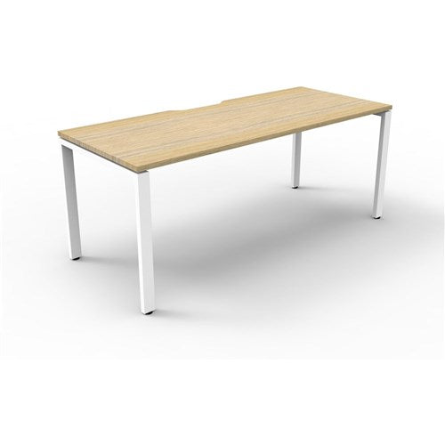 Rapidline Deluxe Infinity Desk Profile Leg Single Sided 1200W x 750D x 730mmH Oak/White