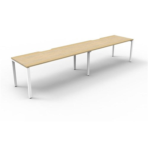 Rapidline Deluxe Infinity Desk Profile Leg Single Sided 2 Person 2400mmW Oak/White