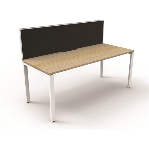 Rapidline Deluxe Infinity Desk Profile Leg One Sided + Screen 1800mmW Oak/White