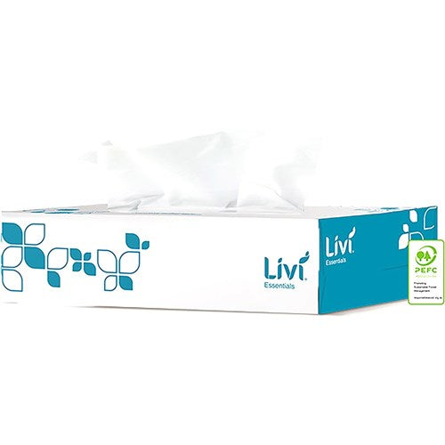 Livi Essentials Facial Tissues Premium Hypoallergenic 2 Ply 100 Sheets | Better Office