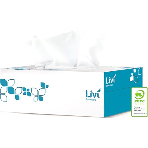 Livi Essentials Facial Tissues Premium Hypoallergenic 2 Ply 200 Sheets | Better Office