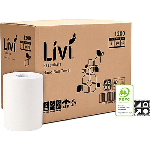 Livi Essentials Hand Towel Roll 1 Ply 80m Box Of 16 | Better Office