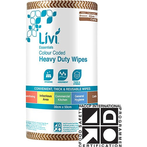 Livi Essentials Commercial Wipes 90 Sheets Brown Carton Of 4