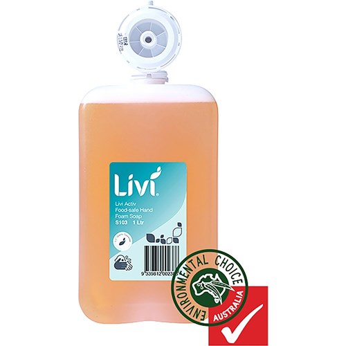 Livi Activ Food-Safe Foam Hand Soap 1 Litre Box of 6