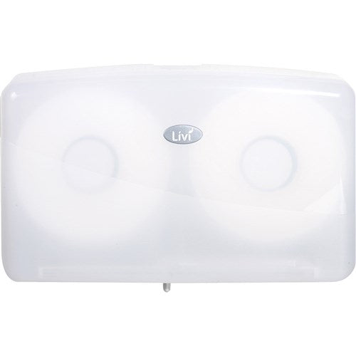 Livi Jumbo Toilet Roll Dispenser Double White | Better Office