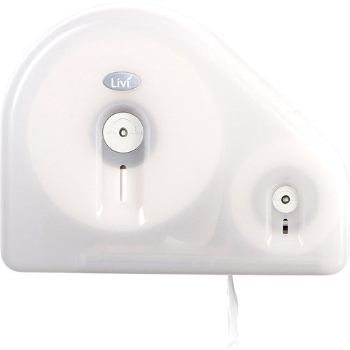 Livi Reserve Jumbo Toilet Roll Dispenser Double White