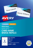 LABEL AVERY LASER L7418 NAME BADGE KIT REFILL 8UP 947002 PK25