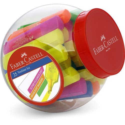 Faber-Castell Textliner Highlighters Assorted Jar of 25